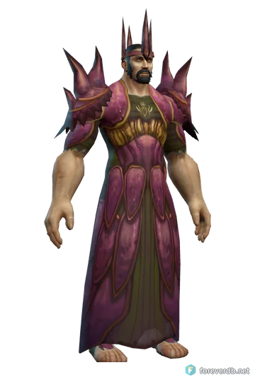 Doomcaller's Attire worn by a human male, rendered from the Forever client