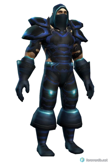 Darkmantle Armor worn by a human male, rendered from the Forever client
