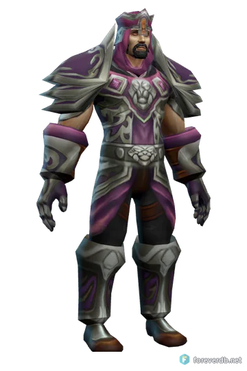 Soulforge Armor worn by a human male, rendered from the Forever client
