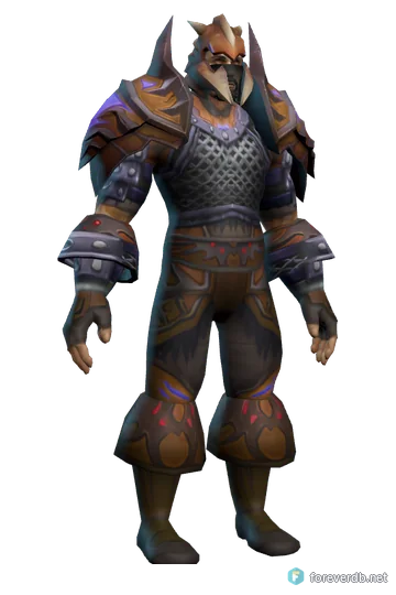 Cryptstalker Armor worn by a human male, rendered from the Forever client