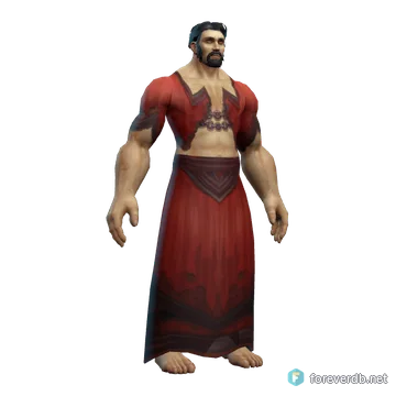 Acolyte's Robe worn by a human male, rendered from the Forever client