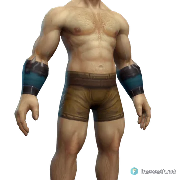 Thick Leather Bracers worn by a human male, rendered from the Forever client