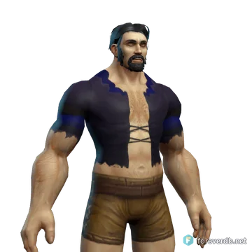 Mystic's Wrap worn by a human male, rendered from the Forever client