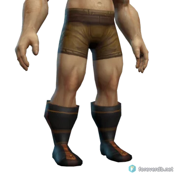 Boots of Darkness worn by a human male, rendered from the Forever client