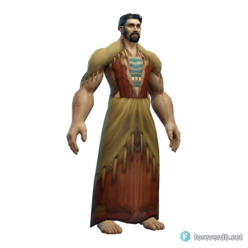 Novice's Robe worn by a human male, rendered from the Forever client