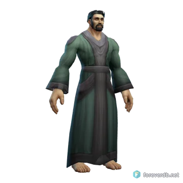 Apprentice's Robe worn by a human male, rendered from the Forever client