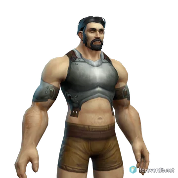 Ironforge Breastplate worn by a human male, rendered from the Forever client