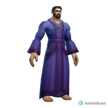 Apprentice's Robe worn by a human male, rendered from the Forever client