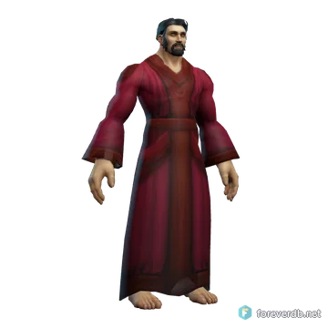 Acolyte's Robe worn by a human male, rendered from the Forever client