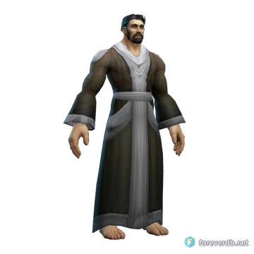 Brown Linen Robe worn by a human male, rendered from the Forever client