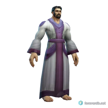Warm Winter Robe worn by a human male, rendered from the Forever client