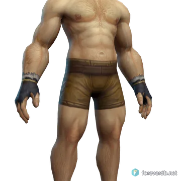 Ceremonial Leather Gloves worn by a human male, rendered from the Forever client