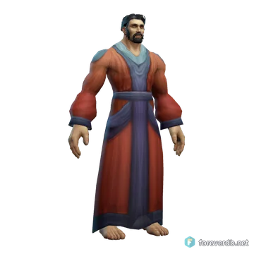Well-stitched Robe worn by a human male, rendered from the Forever client