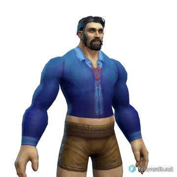 Blue Linen Shirt worn by a human male, rendered from the Forever client