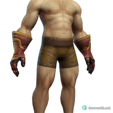 Merciless Gauntlets worn by a human male, rendered from the Forever client