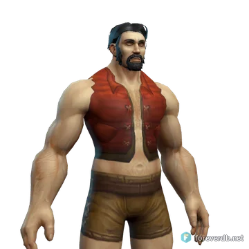 Red Linen Vest worn by a human male, rendered from the Forever client