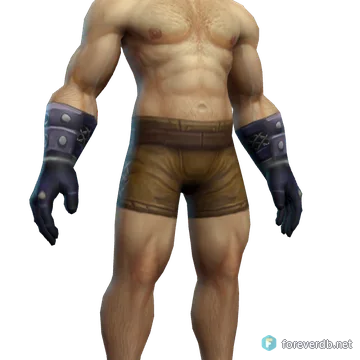 Warrior's Gloves worn by a human male, rendered from the Forever client