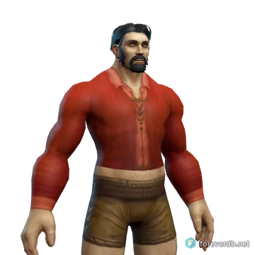 Red Linen Shirt worn by a human male, rendered from the Forever client