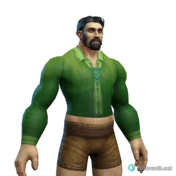Green Linen Shirt worn by a human male, rendered from the Forever client
