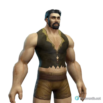 Dirty Leather Vest worn by a human male, rendered from the Forever client