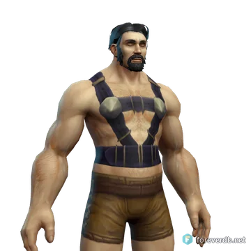 Studded Leather Harness worn by a human male, rendered from the Forever client