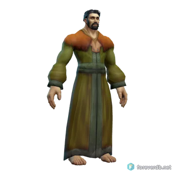 Harvester's Robe worn by a human male, rendered from the Forever client