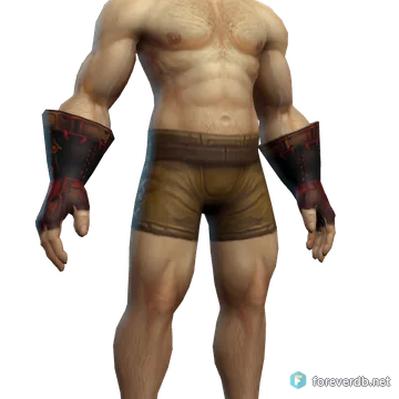 Ravager's Handwraps worn by a human male, rendered from the Forever client