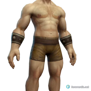 Grizzly Bracers worn by a human male, rendered from the Forever client