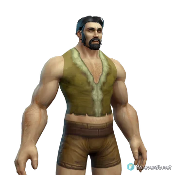Flax Vest worn by a human male, rendered from the Forever client