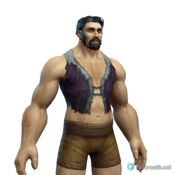 Barbaric Cloth Vest worn by a human male, rendered from the Forever client