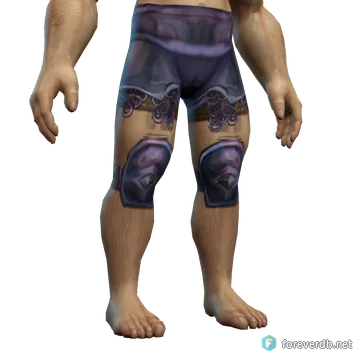 Steadfast Legplates worn by a human male, rendered from the Forever client