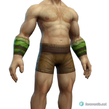 Greenweave Bracers worn by a human male, rendered from the Forever client