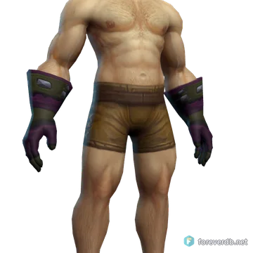 Highborne Gloves worn by a human male, rendered from the Forever client