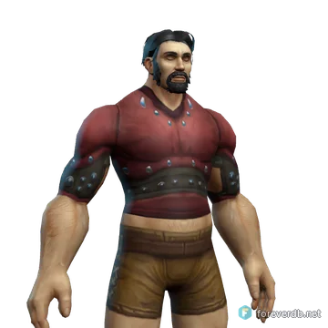 Charred Leather Tunic worn by a human male, rendered from the Forever client