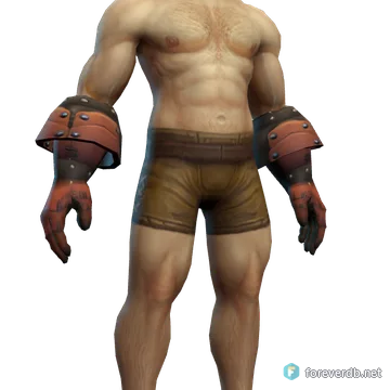 Gothic Plate Gauntlets worn by a human male, rendered from the Forever client