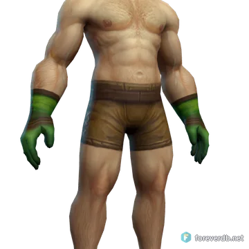 Greenweave Gloves worn by a human male, rendered from the Forever client