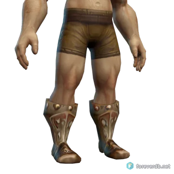 Barbaric Iron Boots worn by a human male, rendered from the Forever client