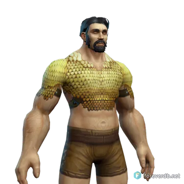 Lambent Scale Breastplate worn by a human male, rendered from the Forever client