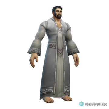 Aurora Robe worn by a human male, rendered from the Forever client