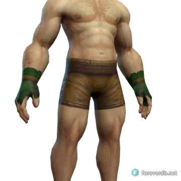 Nomad Gloves worn by a human male, rendered from the Forever client