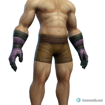 Dagmire Gauntlets worn by a human male, rendered from the Forever client