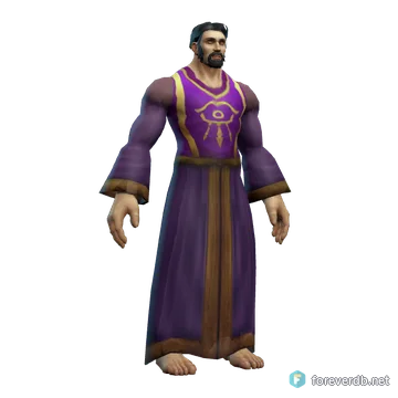 Dalaran Wizard's Robe worn by a human male, rendered from the Forever client