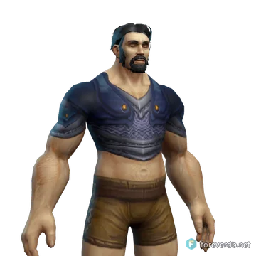 Ironforge Chain worn by a human male, rendered from the Forever client