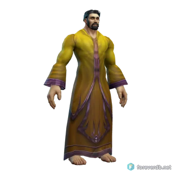 Greater Adept's Robe worn by a human male, rendered from the Forever client