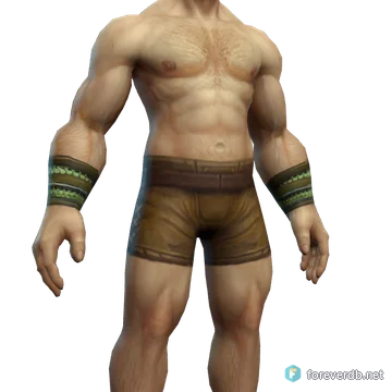 Tempered Bracers worn by a human male, rendered from the Forever client