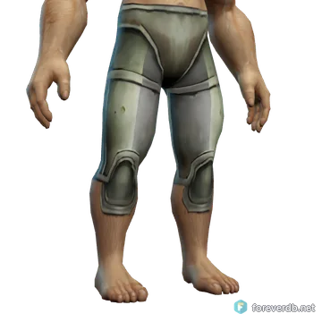 Impenetrable Legguards worn by a human male, rendered from the Forever client