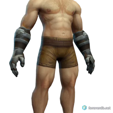 Ironforge Gauntlets worn by a human male, rendered from the Forever client
