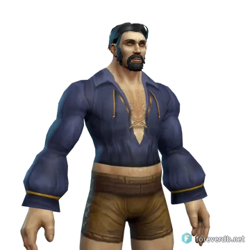 Black Swashbuckler's Shirt worn by a human male, rendered from the Forever client