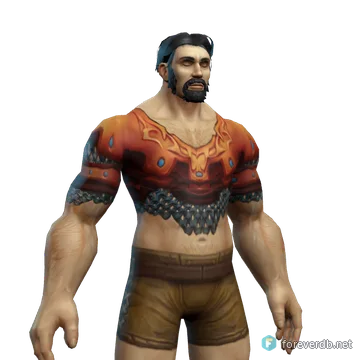 Brutal Hauberk worn by a human male, rendered from the Forever client