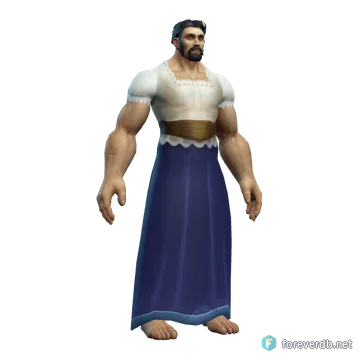 Simple Dress worn by a human male, rendered from the Forever client